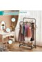 Clothes Rail Clothing Rack: Drying Portable Clothes Rail with Hook and Wheel Metal Freestand - 5