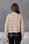 Women's Crew Neck Button Detail Lace-Like Knit Knitwear Jacket 10825 - 8