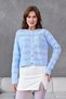 Women's Crew Neck Button Detail Lace-Like Knit Knitwear Jacket 10825 - 3