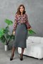 Women’s elastic-waist slit detail long knit skirt 10829 - 5