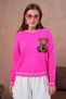 Women's Crew Neck Stripe Detail Embroidered Knitwear Sweater 10519 - 3