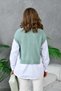 Women's Crew Neck Knit Detail Knitwear Paneled Shirt 5821 - 8
