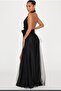 Satin Tulle Evening Dress - 7