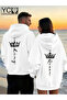 Dear Couple Combination King Queen Printed Hooded Sweatshirt Set of 2 – Unisex Oversize