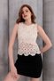 Women's Lace Blouse with Bead and Sequin Detail Body - 7
