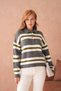 Oversize Striped Half Zipper Knit Sweater Aw25Kz0060 - 5