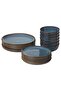 GLADELIG 18-piece service, blue