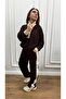 Cream Striped Brown Tracksuit Set