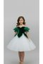 Girls' Short Green Princess Dress, Girls' Party Dress