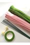 2-Piece Lilium Flower Making Kit – 125 Chenille Stems (100 Pastel, 25 Army Green) + Bud, Tape, Floral Wire - 4