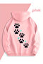 Dear Couple Combination Paw Print Hooded Sweatshirt Set of 2 Unisex Oversize Hoodie 3 - 2