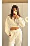 Crop Inside Fleece Three Thread Tracksuit Set - 4