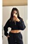 Crop Inside Fleece Three Thread Tracksuit Set - 4