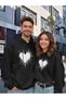 Dear Couple Combination Lightning Heart Printed Hooded Sweatshirt Set of 2 – Unisex Oversize