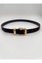 Suede/Brown Gold Buckle Women's Belt Jacket Belt Trouser Belt, Suede Belt. - 3