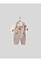 Baby Boys 3-Piece Romper Set Salopet and Socks Set Teddy Bear Patterned Bodysuit Bear Embroidered Cotton - 4