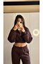 Crop Inside Fleece Three Thread Tracksuit Set - 2