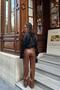 Women's Tan Premium Quality Leather Pants |   Office Kombin Mlb130 - 6