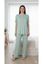 Women's Short Sleeve Plus Size Solid Color Pajama Set