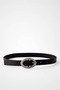 Faux Leather Oval Belt with Antique Buckle Detail - 2