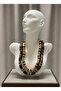 Binary Wood and Gold Bead Equivalent Design Bijouterie Women's Necklace - 2