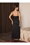 Women's Satin Nightgown Silky Long Nightgown with Front Slit and Lace Details - 4