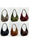 Genuine Suede Leather Women's Baguette Model Shoulder Bag - 2