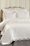 Puerta Floral Embroidered Double 9-Piece Duvet Cover + Pillowcase Set