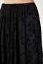 Velvet Patterned Asymmetrical Tulle Skirt Lnt0019 Black - 5