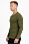 Men's Khaki Cotton Lycra Single Jersey Long Sleeve T-Shirt-D236 - 2