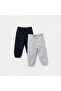 Solid Joggers with Drawstring Closure - Set of 2