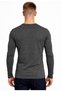 Men's Anthracite Melange Cotton Lycra Single Jersey Long Sleeve T-Shirt-D236 - 3
