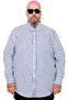 Fashion XL Plus Size Men's Satin Striped Shirt 20399