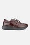 Women's Burgundy Patent Leather Genuine Natural Leather Smart Lace-Up Orthopedic Shoes - 5