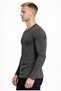 Men's Anthracite Melange Cotton Lycra Single Jersey Long Sleeve T-Shirt-D236 - 2