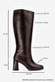Javen Brown Skin Genuine Leather Women's Thick Heeled Boots - 3