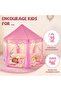 Pink Polka Dot Kids Play Tent Castle Style with Net Curtains - 5
