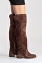 PETYA Brown Suede Genuine Leather Women's Knee-High Boots - 2