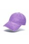 Corded Fabric Textured Velvet Hat with Pale Effect - Purple - 2