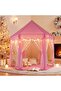Pink Polka Dot Kids Play Tent Castle Style with Net Curtains - 2