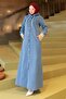 Hooded Ribbed Denim Ferace Light Blue 19280 - 3