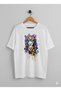 Unisex Colorful Tiger Patterned Oversized Short Sleeve Basic T-Shirt - 2