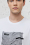 White Slim Fit Slim Fit Crew Neck Cotton Printed T-Shirt