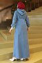Hooded Ribbed Denim Ferace Light Blue 19280 - 4