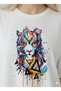 Unisex Colorful Tiger Patterned Oversized Short Sleeve Basic T-Shirt - 3