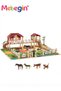 Farm Animals Playset Toys, Plastic Farm Animals Figurines and Fence Play Toy, Toy Farm Kit with Farm