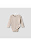 Round Neck Bodysuit with Snap Button Closure - Cotton - Long Sleeves - Set of 3 - 4