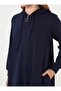 Zippered Hooded Long - Antique Navy Blue - - 4