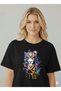 Unisex Colorful Tiger Patterned Oversized Short Sleeve Basic T-Shirt