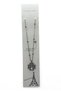 Silver Color Van Cleef White Stone Clover Drop Stone Model Ball Chain Steel Necklace - 3